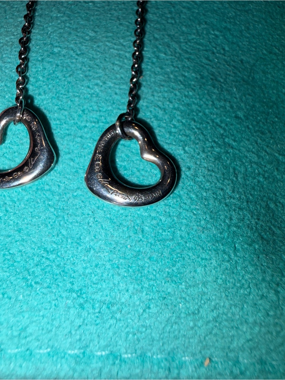 Tiffany & Co Elsa Peretti Open Heart Drop Earrings - Silver - Picture 3 of 5